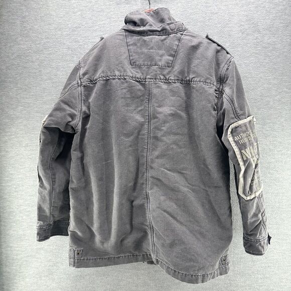 TIMBERLAND - Men's Gray Canvas Coat Field Chore Lined Jacket Size 14/Small - Picture 2 of 13